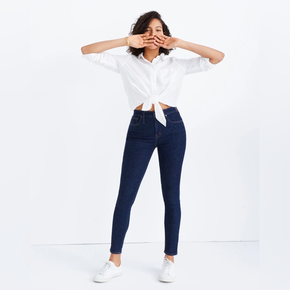 Madewell Blue Skinny Jeans High-Waisted - Picture 5 of 9